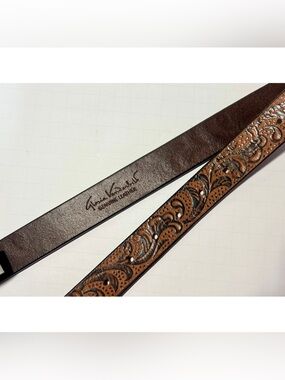 Gloria Vanderbilt women’s brown leather belt with gold buckle 2XL